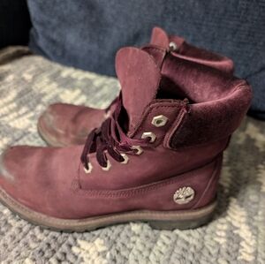 Maroon Timberland Boots